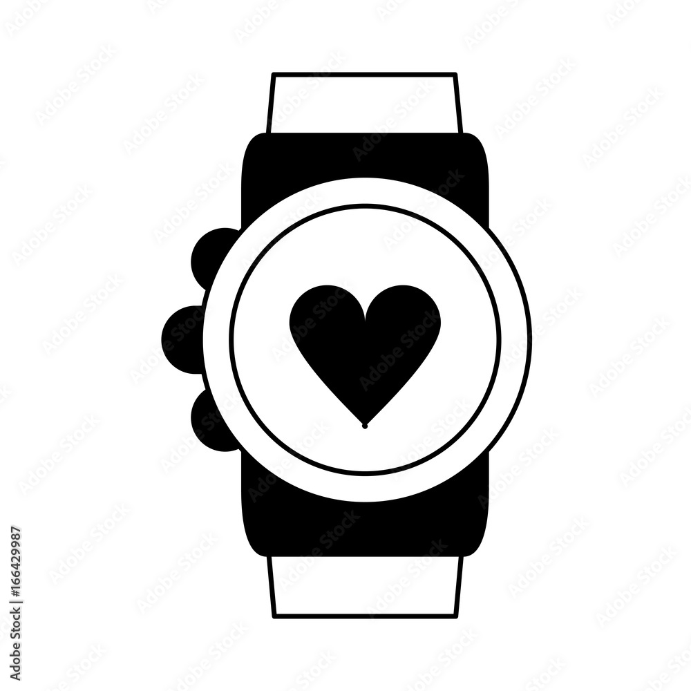 Wall mural heart rate wrist monitor icon image