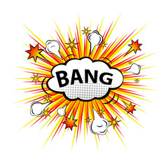 BANG! Comic speech bubble, cartoon. Vector illustration.