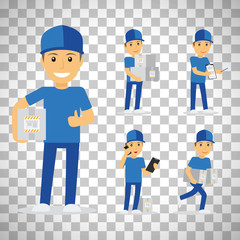 Delivery man on transparent background