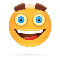 Smiley. Character design. Icon style. Happy face vector illustration.