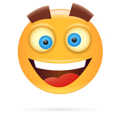 Smiley. Character design. Icon style. Happy face vector illustration.