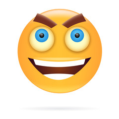 Smiley. Character design. Icon style. Angry  face vector illustration.