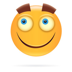 Smiley. Character design. Icon style. Happy face vector illustration.
