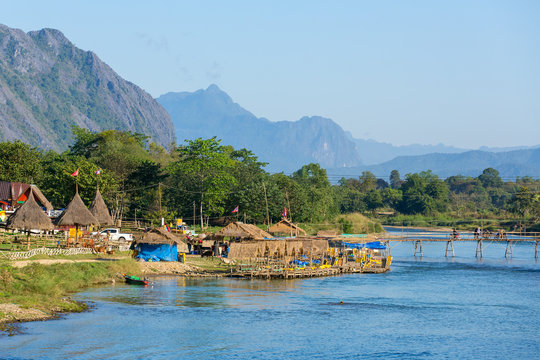 Vang Vieng village view, Laos