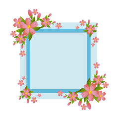 decorative frame with flowers icon
