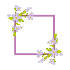 decorative frame with flowers icon