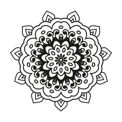 Round elegant decorative element with swirls for design of books, printed materials, invitation for a wedding or a celebration, for albums.