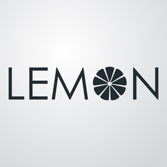 Logotipo LEMON con gajos en gris y fondo degradado