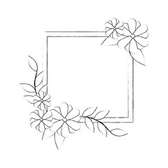 decorative frame with flowers