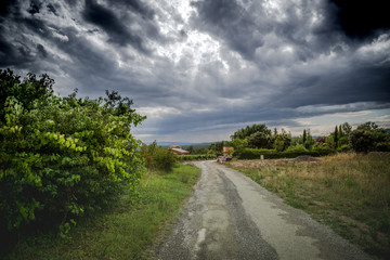 Fototapeta na wymiar cloudy path
