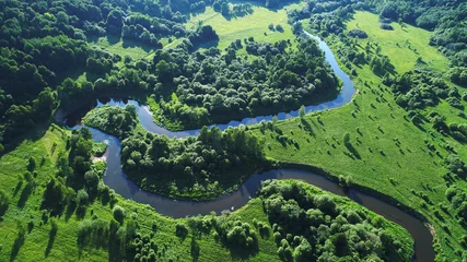 Aluminium Prints River field and river