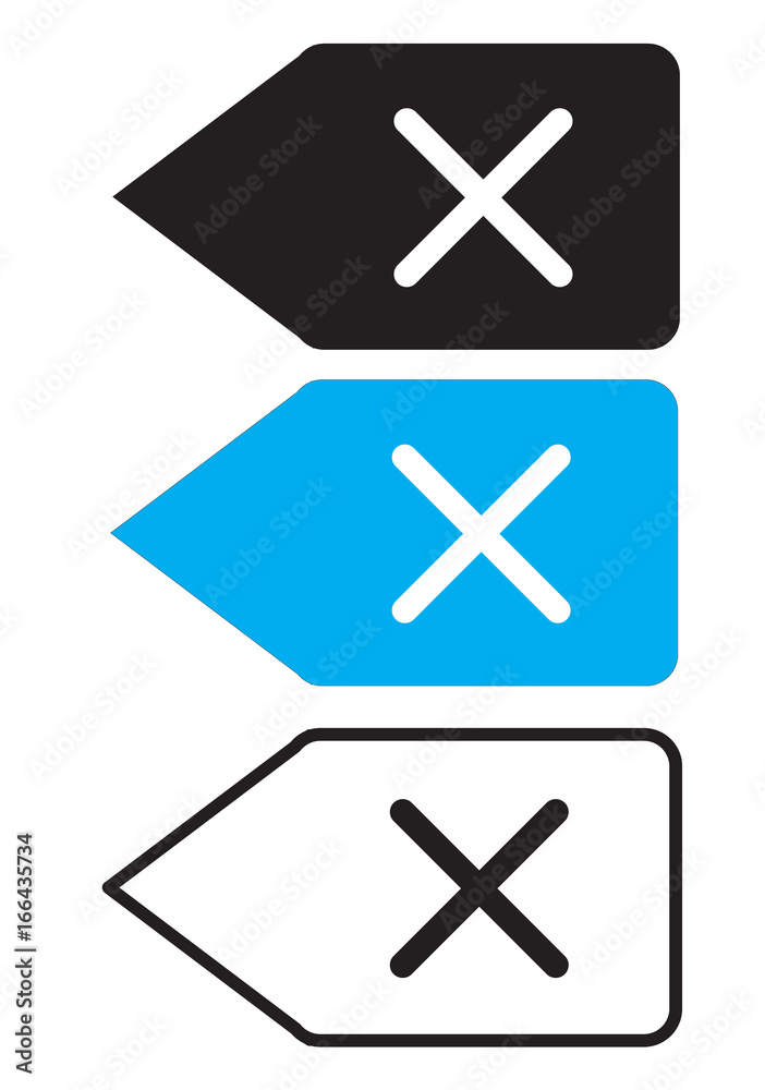 Poster delete backspace key icon on white background. delete backspace key sign for apps and websites. flat