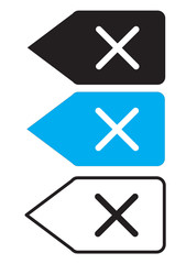 delete backspace key icon on white background. delete backspace key sign for apps and websites. flat style design.