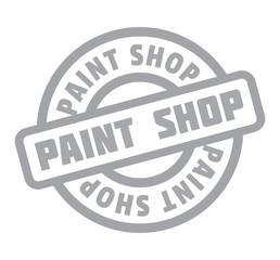 Paint Shop rubber stamp. Grunge design with dust scratches. Effects can be easily removed for a clean, crisp look. Color is easily changed.