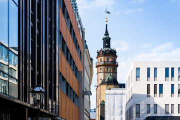 street view of downtown Leipzig, Germany