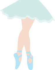 Ballerina in classical tutu, ballet slippers, pointe shoes.