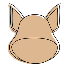 cartoon dog icon vintage