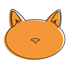 cartoon cat icon vintage