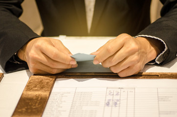 Obraz premium Register for the seminar on blur background