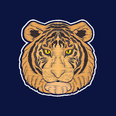 Tiger. Embroidery. fachion patch bages Vector illustration