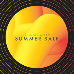 Obraz premium Special Offer Summer Sale with Geometric Liquid Shape Design layout for banners, wallpaper, flyers, invitation, posters, brochure, voucher discount - Vector illustration template