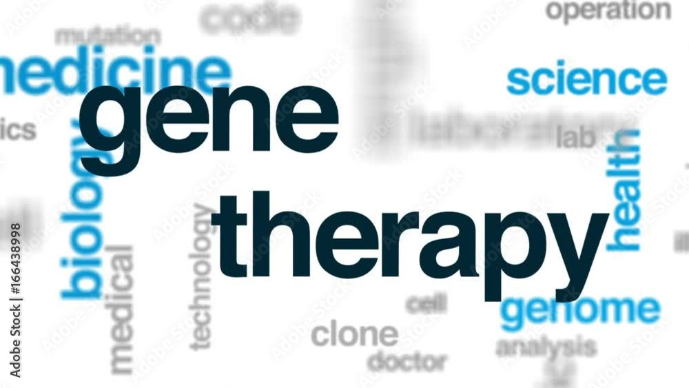 Wall mural gene therapy animated word cloud, text design animation.