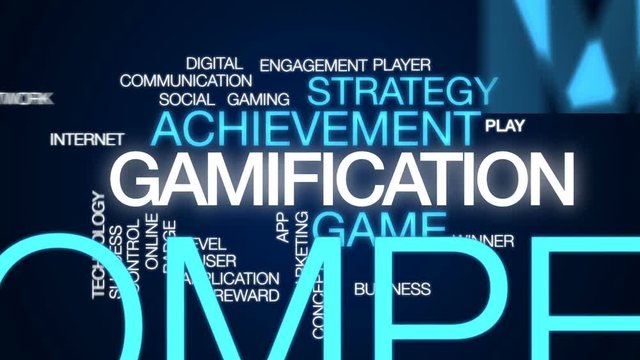 Gamification animated word cloud, text design animation.