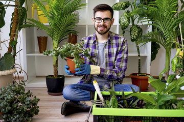 Male florist at shop