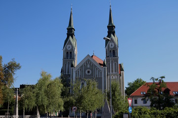Fototapeta na wymiar Trnovo-Kirche, auch Kirche von Johannes dem Baptist, in Ljubljana, Slowenien 