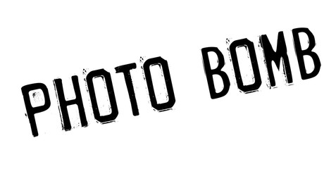 Photo Bomb rubber stamp. Grunge design with dust scratches. Effects can be easily removed for a clean, crisp look. Color is easily changed.