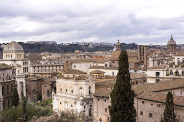 beautiful view of Rome during a gloomy day