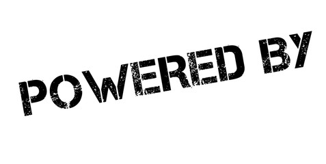 Powered By rubber stamp. Grunge design with dust scratches. Effects can be easily removed for a clean, crisp look. Color is easily changed.