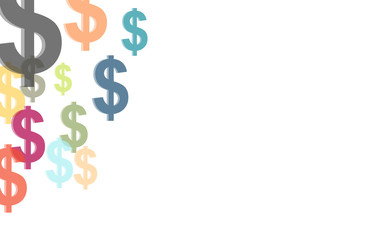 Hintergrund aus bunten Dollar-Symbolen Reichtum