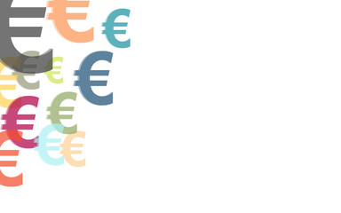 Hintergrund aus bunten Euro-Symbolen Währung