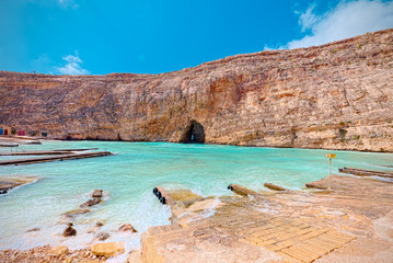 Inland Sea at Dwejra, Gozo, Malta, wide angle