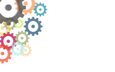 Hintergrund aus bunten Zahnrädern Mechanik