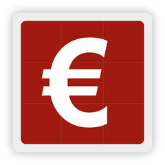 Red Icon Schaltfläche - Euro Währung