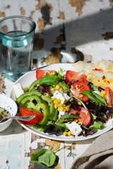 Vegetables salad with cheese