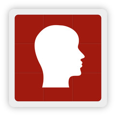 Red Icon Schaltfläche - Kopf Profil