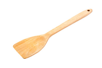 wooden ladle. Isolated on white background with clipping path