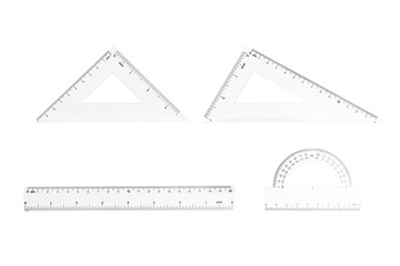 Plastic ruler. Isolated on white background with clipping path