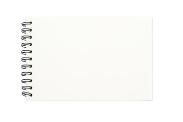 Blank paper open note book. Isolated on white background with clipping path