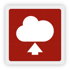 Red Icon Schaltfläche - Wolke hochladen