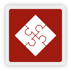 Red Icon Schaltfläche - Puzzle komplett