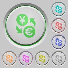 Yen Euro money exchange push buttons