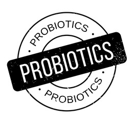 Probiotics rubber stamp. Grunge design with dust scratches. Effects can be easily removed for a clean, crisp look. Color is easily changed.