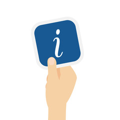 Hand hält Bierdeckel mit i kursiv