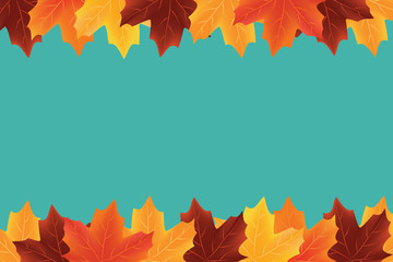 Sales border of autumn leaves 