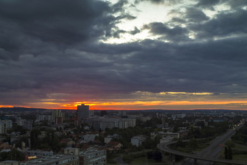 Zagreb skyline at sunrise