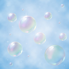Transparent soap bubbles